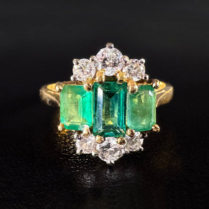 18ct Gold Emerald & Diamond Ring – 0.55ct – G/SI
