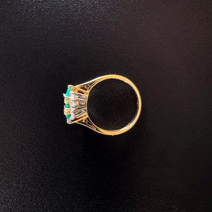 18ct Gold Emerald & Diamond Ring – 0.55ct – G/SI