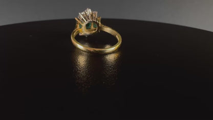 18ct Gold Emerald & Diamond Ring – 0.55ct – G/SI